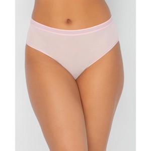 Curvy Couture Women's Mesh High Cut Brief Panty Sunset Glow - 1 of 3