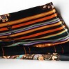 Slickblue Black Silk Scarf with Paisley & Stripes - Lightweight, Soft Women’s Shawl with Unique Design, 2 Size Options - 2 of 4