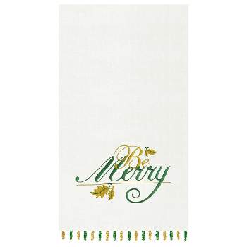 C&F Home Be Merry Beaded Decorative Guest Towel