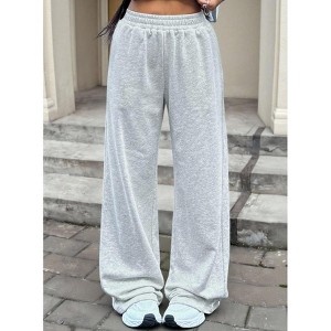 Mocamel Girl Sports Knit Loose Wide Leg Comfy Sweatpants - 1 of 4