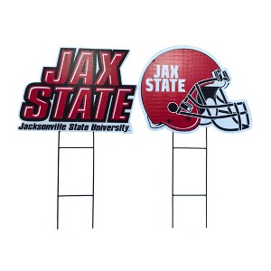 NCAA Jacksonville State Gamecocks Logo and Helmet 2pk Yard Sign Set - 1 of 1