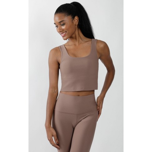 90 Degree By Reflex Interlink Ribbed Scoop Neck Cropped Tank Top : Target