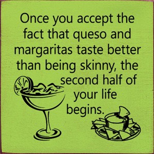 Slickblue Funny Queso & Margarita Wood Sign – Rustic Wall Decor for Kitchen or Bar – 7x7 Inches, Color Options - 1 of 3