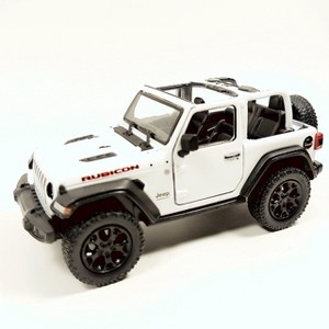 KiNSMART - Jeep Wrangler Rubicon Off Road 4x4 5 inch 1:34 Scale Die Cast Model Replica Toy Car Opentop White - 1 of 4
