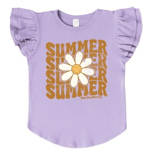 The Juniper Shop SmileyWorld Summer Wave Stacked Flutter Sleeve Tee - 1 of 4