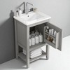 Mshliw 20 Inch Bathroom Vanity with Ceramic Sink, Freestanding Cabinet with Soft Close Door, Storage Rack and Open Shelf - 4 of 4
