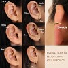 Small Gold Huggie Hoop Earrings Set for Women Men Hypoallergenic 14K Plated Stack Cartilage Earrings, Multiple Piercing - 4 of 4