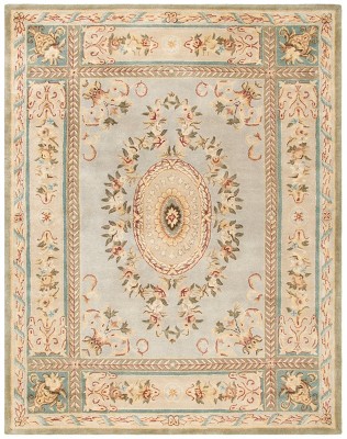 Handmade Light Blue Wool 9' x 12' Tufted Rectangular Rug