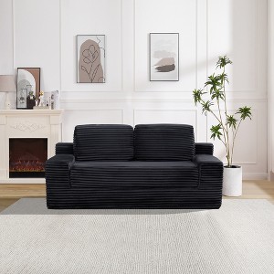 GDFStudio Juno 70.9" Modern Convertible 2-in-1 Boneless Corduroy Upholstered Sofa Bed - 1 of 4
