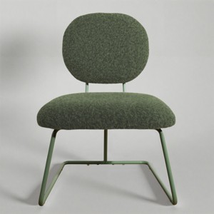 Art Leon Fabric Upholstered Armless Accent Chair with Colored Iron Legs - 1 of 3