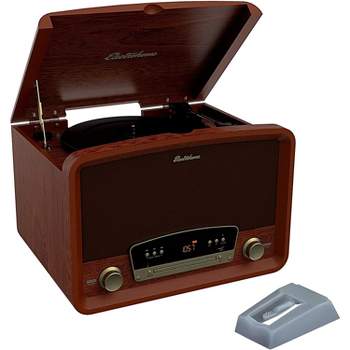 Electrohome Kingston Vintage Vinyl Record Player Stereo System with 2 Bonus Replacement Needles - Walnut
