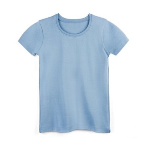 Mightly Girls Fair Trade Organic Cotton Short Sleeve Ribbed Scoop Neck Tee - 1 of 4
