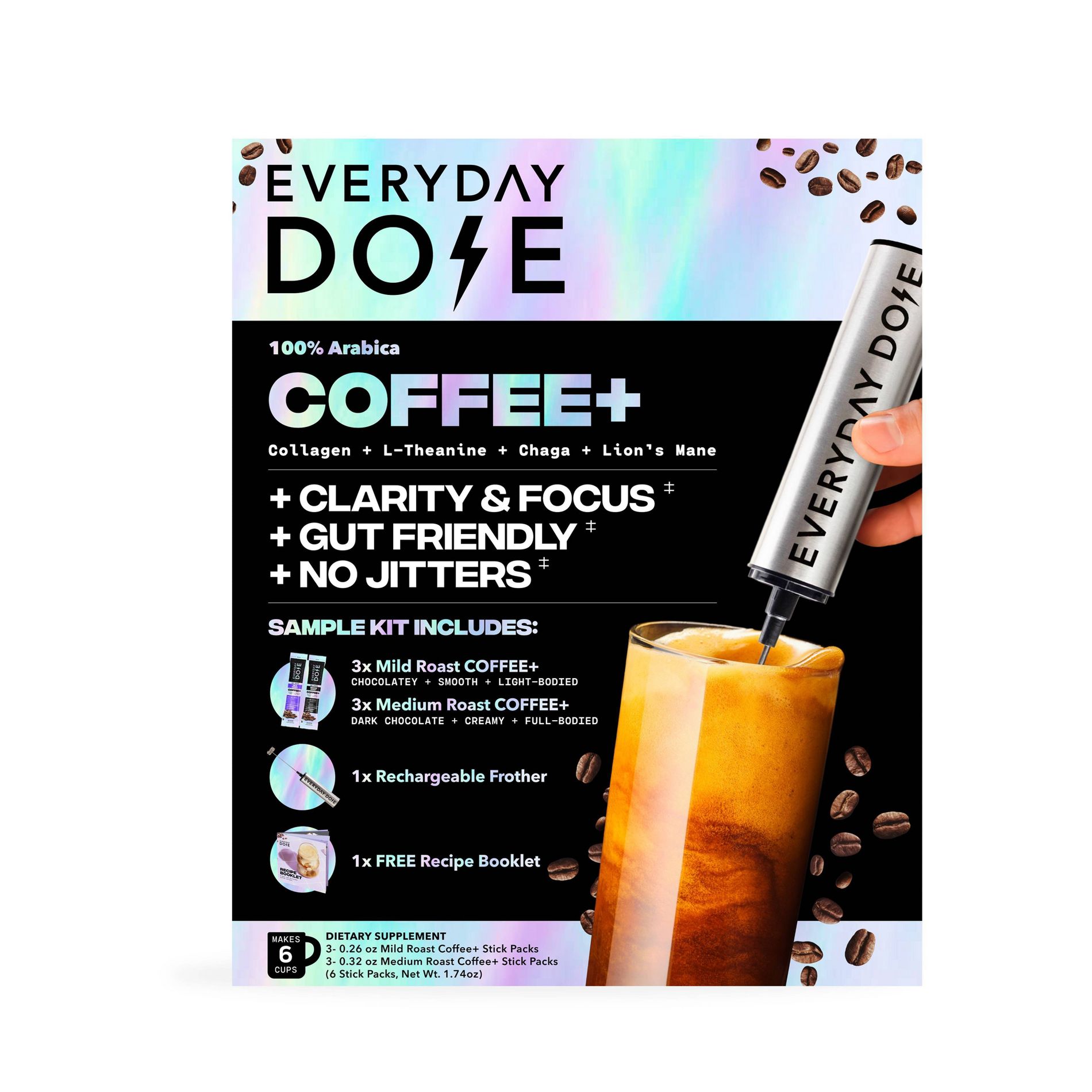 Everyday Dose Mushroom Coffee Sample Kit - 1.74oz