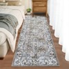Washable Distressed Floral Print Area Rugs for Bedroom Living Room, Vintage Soft Non Slip Dining Room Carpet - 3 of 4