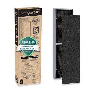 GermGuardian FLT4825SM HEPA Smoke Clear Air Purifier Replacement Filter B: Captures Smoke, Odors, Mold, Pollen, Black - 1 of 4
