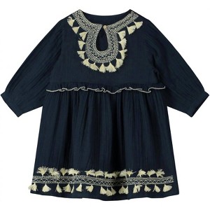 Women's Chelsea Embroidered Keyhole Neck Dress - POPPET & FOX - 1 of 1
