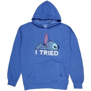 Disney Lilo & Stitch Men's Stitch I Tried Pullover Hoodie Sweatshirt - 1 of 3