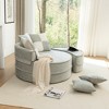 ORRD Oversized Round Barrel Chair with Ottoman, 5 Pillows Chenille Upholstered Lounge Armchair for Living Room, Bedroom, Reading Nook - 4 of 4