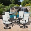 Aoodor Outdoor High Back Dining Chair Cushion Set, Water Proof & Stain Resistant Polyester Fabric Cover with Ties and Zipper, Set of 4 - 2 of 4
