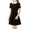 Allegra K Women's Contrast Doll Collar Short Sleeves Mini Flare Dress - 2 of 4