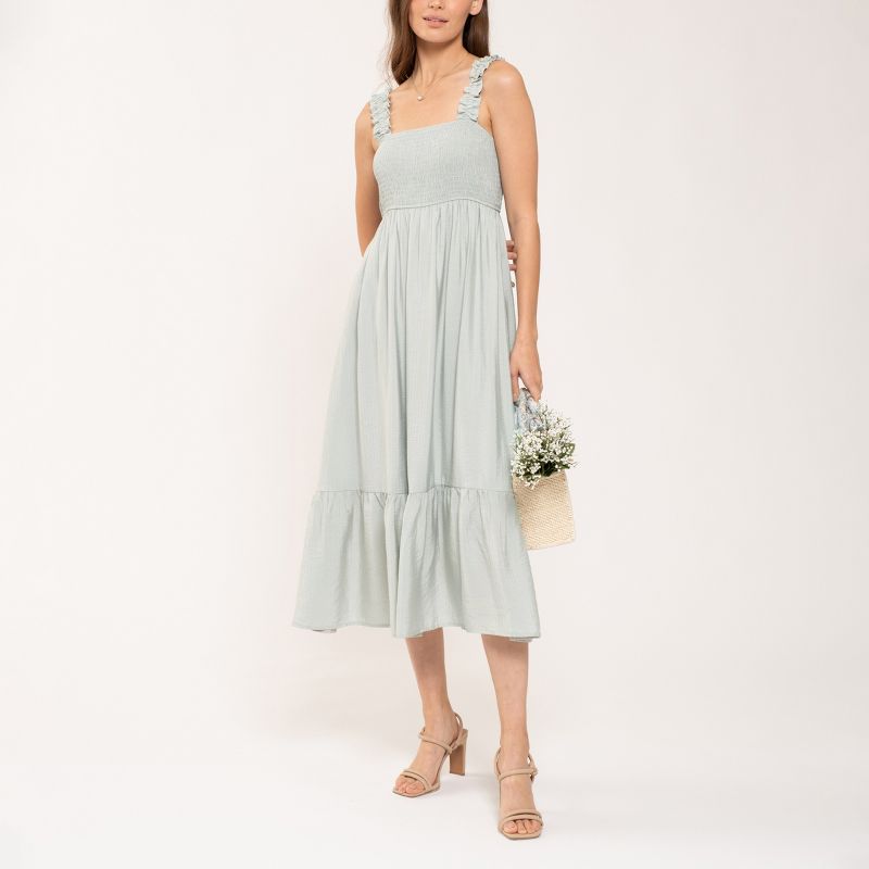August Sky Women's Smocked Midi Dress, 6 of 12