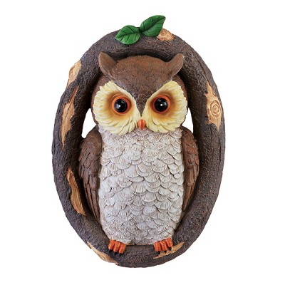 Collections Etc Hand-Painted Owl in Knothole Tree Hanger