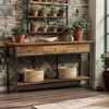 Hommoo 70.8" Narrow 2-Tier Console Table with 3 Drawers, Long Entryway Sofa Table - 3 of 4