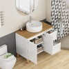 KTMBDW Bathroom Vanity with Ceramic Sinks, Bathroom Cabinet Vanity with Soft Closing Cabinets & Drawers, White - 3 of 4
