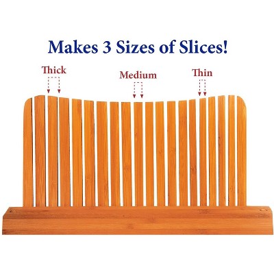 Compact Foldable Bamboo Bread Slicer with Adjustable Thickness