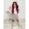 OOTD-Ready Pink Turtleneck Top and Houndstooth Skort Set Mia Belle Girls - 3 of 4