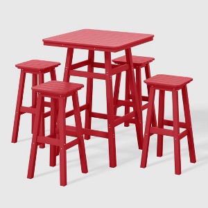 WestinTrends Malibu All Weather Hdpe Outdoor Patio Bar Height Dining Set (5-Piece) - 1 of 4