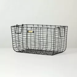Large Wire Storage Basket Black - Hearth & Hand™ with Magnolia