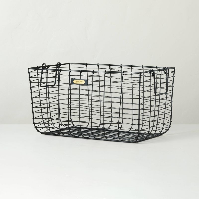 Wire Storage Basket Black - Hearth & Hand&#153; with Magnolia, 1 of 11