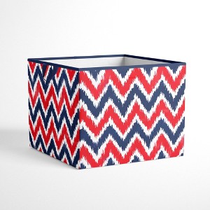 Bacati - MixNMatch Zigzag Blue/Red Storage Large Box - 1 of 4