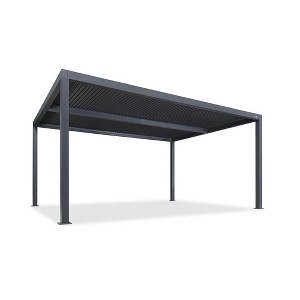 PURPLE LEAF Louvered Pergola Outdoor Aluminum Pergola with Adjustable Roof for Deck Backyard Garden Grey Hardtop Gazebo - 1 of 4