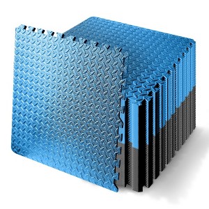 Squatz 50 - Pc Foam Interlocking Exercise Mat - Black & Blue - 1 of 4