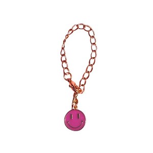 CharCharms Handle Charms Smiley Face: Zinc Alloy Straw Topper for Teen Drinkware Accessories, Pink - 1 of 4