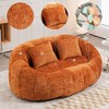 Kumasinova Chenille High Back Bean Bag Chair Couch for Adults and Kids,Lazy Loveseat Sofa with 2 Pillows for Living Room,Bedroom,Apartment,Orange - 4 of 4