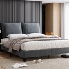 Whizmax Queen/Full Size Metal Platform Bed Frame with Removable Pillow Back, Mattress Foundation with Wood Slat Support, No Box Spring Needed, Gray - 3 of 4