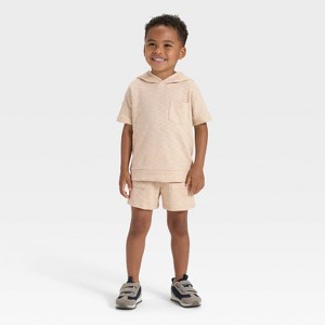 Toddler Boys' Short Sleeve Hooded Shirt and Shorts Set - Cat & Jack™ - 1 of 4