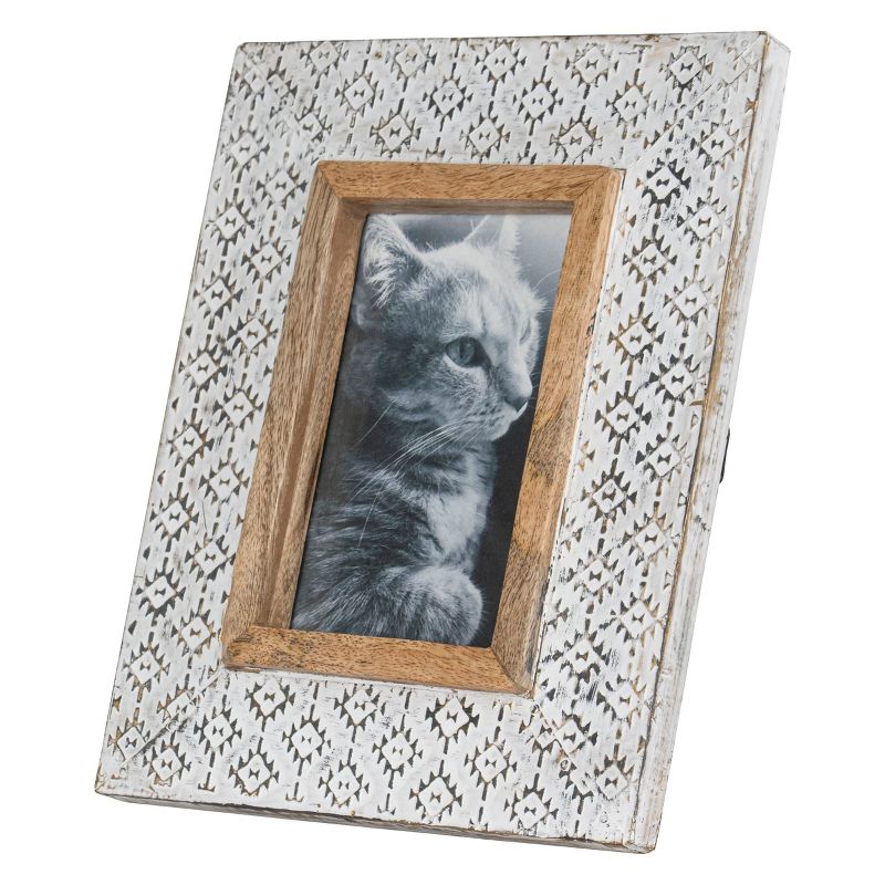 White Wood, Metal & Glass 4X6 Photo Frame - Foreside Home & Garden, 2 of 9