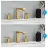 ChicFurnit Bathroom Sink Faucet Low Arch Widespread with Pop Up Drain and Water Lines for Bathroom, Gold, 14.84"*12.17"*3.66" - 2 of 4