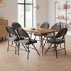 4 Pack Black Folding Chairs,Folding Chairs Set of 4 with Padded Seats, Cotton Linen Fabric Foldable Dining Chairs for Guests Kitchen Office - 2 of 4