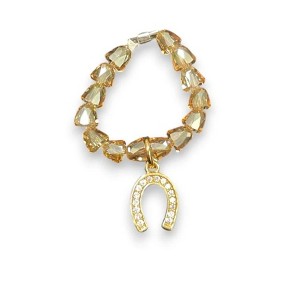 Michelle Marie Boutique's  Crystal Stretch Ring with Assorted Pewter Charms - 1 of 4