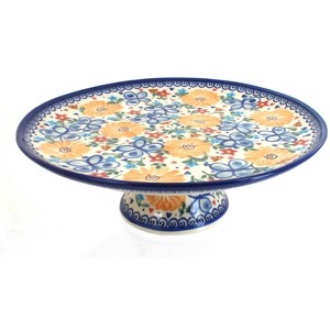 Blue Rose Polish Pottery 139 Vena Cake Plate - 1 of 1