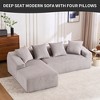101'' Corduroy L-Shaped Modular Sectional Sofa with High-Density Sponge and 4 Pillows, No-Assembly Couch - 2 of 4