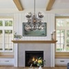 PAKOKULA Modern 9-Light silver Branch Cluster Chandelier with Smoke Gray Glass Shades - 2 of 4