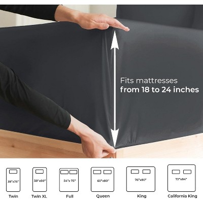 Gray Queen 6-Piece Extra Deep Pocket Microfiber Sheet Set