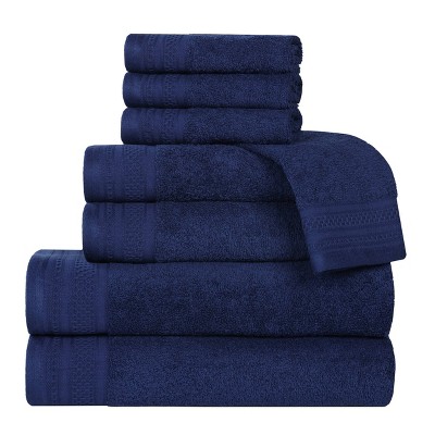 Honeycomb Waffle Border Cotton Medium Weight Towel Set by Blue Nile Mills