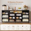 63" Dresser TV Stand with 12 Drawers, Fabric Chest with Charging Station & LED Lights, Open Shelves for 65-75 Inch TV, Modern Entertainment Center - 3 of 4